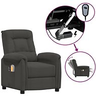 Elektrické masážní polohovací křeslo tmavě šedé mikrovlákno, 3098592 - Massage Chair