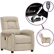 Elektrické masážní polohovací křeslo krémové mikrovlákno, 3098594 - Massage Chair