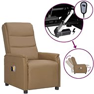 Elektrické masážní polohovací křeslo cappuccino umělá kůže, 3098605 - Massage Chair