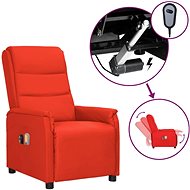Elektrické masážní polohovací křeslo červené umělá kůže, 3098608 - Massage Chair