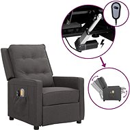 Elektrické masážní polohovací křeslo tmavě šedé textil, 3098623 - Massage Chair