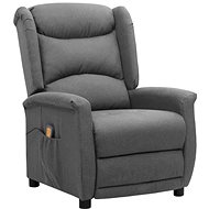 Masážní polohovací křeslo světle šedé textil, 338874 - Massage Chair