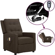 Elektrické masážní polohovací křeslo tmavě hnědé textil, 3098627 - Massage Chair