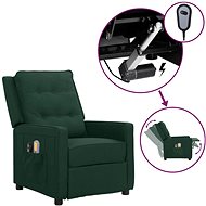 Elektrické masážní polohovací křeslo tmavě zelené textil, 3098628 - Massage Chair