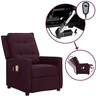 Elektrické masážní polohovací křeslo fialové textil, 3098629 - Massage Chair