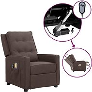 Elektrické masážní polohovací křeslo taupe textil, 3098630 - Massage Chair