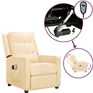Elektrické masážní polohovací křeslo krémové textil, 3098631 - Massage Chair