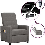 Elektrické masážní polohovací křeslo světle šedé textil, 3098650 - Massage Chair