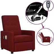 Elektrické masážní polohovací křeslo vínové textil, 3098712 - Massage Chair