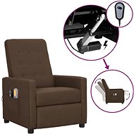 Elektrické masážní polohovací křeslo hnědé textil, 3098713 - Massage Chair