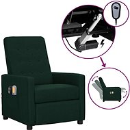 Elektrické masážní polohovací křeslo tmavě zelené textil, 3098715 - Massage Chair