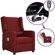 Elektrické masážní polohovací křeslo vínové textil, 3098736 - Massage Chair