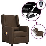 Elektrické masážní polohovací křeslo hnědé textil, 3098737 - Massage Chair