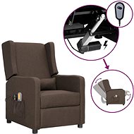 Elektrické masážní polohovací křeslo taupe textil, 3098741 - Massage Chair