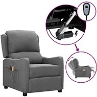 Elektrické masážní polohovací křeslo světle šedé textil, 3098757 - Massage Chair