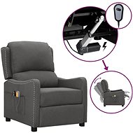 Elektrické masážní polohovací křeslo tmavě šedé textil, 3098758 - Massage Chair