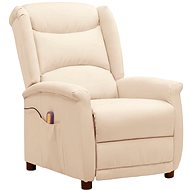 Masážní polohovací křeslo krémové textil, 338883 - Massage Chair