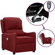 Elektrické masážní polohovací křeslo vínové textil, 3098760 - Massage Chair