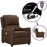 Elektrické masážní polohovací křeslo hnědé textil, 3098761 - Massage Chair