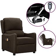 Elektrické masážní polohovací křeslo tmavě hnědé textil, 3098762 - Massage Chair