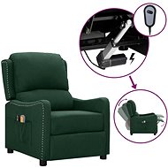 Elektrické masážní polohovací křeslo tmavě zelené textil, 3098763 - Massage Chair