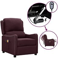 Elektrické masážní polohovací křeslo fialové textil, 3098764 - Massage Chair