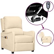 Elektrické masážní polohovací křeslo krémové textil, 3098766 - Massage Chair