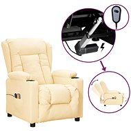 Elektrické masážní polohovací křeslo krémové umělá kůže, 3098811 - Massage Chair