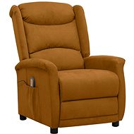 Masážní polohovací křeslo hnědé látka z mikrovlákna, 338890 - Massage Chair