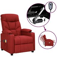 Elektrické masážní polohovací křeslo vínové textil, 3098830 - Massage Chair