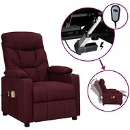 Elektrické masážní polohovací křeslo fialové textil, 3098834 - Massage Chair