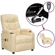 Elektrické masážní polohovací křeslo krémové textil, 3098836 - Massage Chair