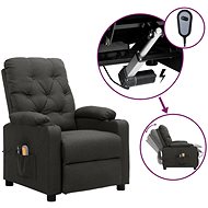 Elektrické masážní polohovací křeslo tmavě šedé textil, 3098852 - Massage Chair
