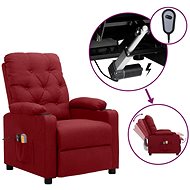 Elektrické masážní polohovací křeslo vínové textil, 3098854 - Massage Chair