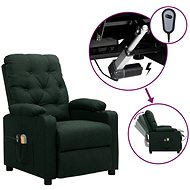Elektrické masážní polohovací křeslo tmavě zelené textil, 3098857 - Massage Chair