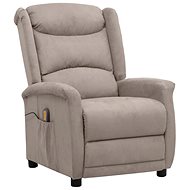 Masážní polohovací křeslo taupe látka z mikrovlákna, 338891 - Massage Chair