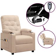Elektrické masážní polohovací křeslo krémové textil, 3098860 - Massage Chair