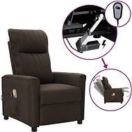 Elektrické masážní křeslo tmavě hnědé textil, 3098894 - Massage Chair