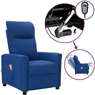 Elektrické masážní křeslo modré textil, 3098899 - Massage Chair