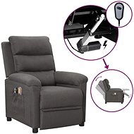 Elektrické masážní křeslo tmavě šedé textil, 3098976 - Massage Chair