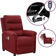 Elektrické masážní křeslo vínové textil, 3098978 - Massage Chair