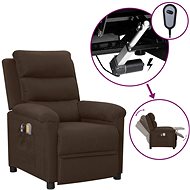Elektrické masážní křeslo tmavě hnědé textil, 3098980 - Massage Chair