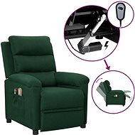Elektrické masážní křeslo tmavě zelené textil, 3098981 - Massage Chair