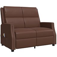 2místné masážní polohovací křeslo hnědé umělá kůže, 3083958 - Massage Chair