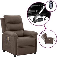 Elektrické masážní křeslo taupe textil, 3098983 - Massage Chair
