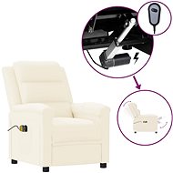 Elektrické masážní křeslo krémové umělá kůže, 3098995 - Massage Chair