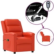Elektrické masážní křeslo červené umělá kůže, 3098999 - Massage Chair