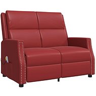 2místné masážní polohovací křeslo vínové umělá kůže, 3083961 - Massage Chair