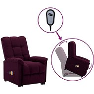 Zvedací masážní polohovací křeslo fialové textil, 3100359 - Massage Chair