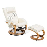 Béžová masážní židle s podnožkou s funkcí topení MAJESTIC, 86820 - Massage Chair